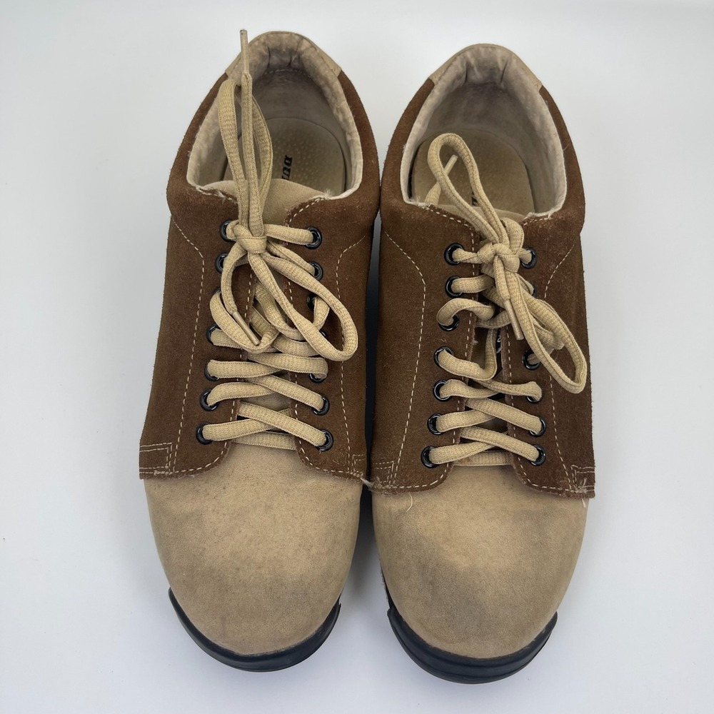 Dunlop Bowling Shoes‎ Womens 8.5 Brown Tan Colorblock Suede Leather Performance